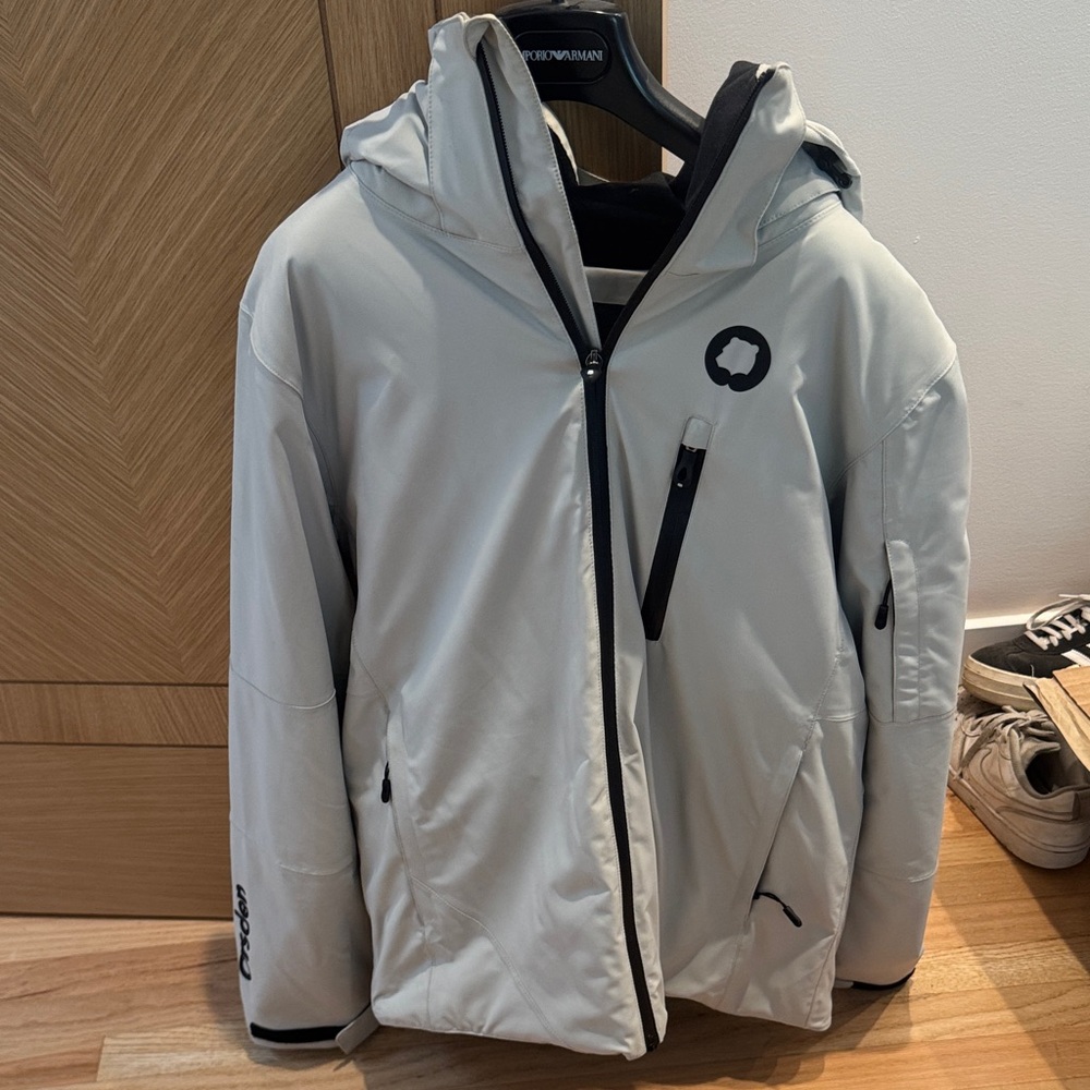 Men's Orsden Light Gray Granite Zip off hooded Slope Ski Jacket